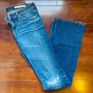 AG ADRIANO GOLDSCHMIED Distressed Bootcut Jeans